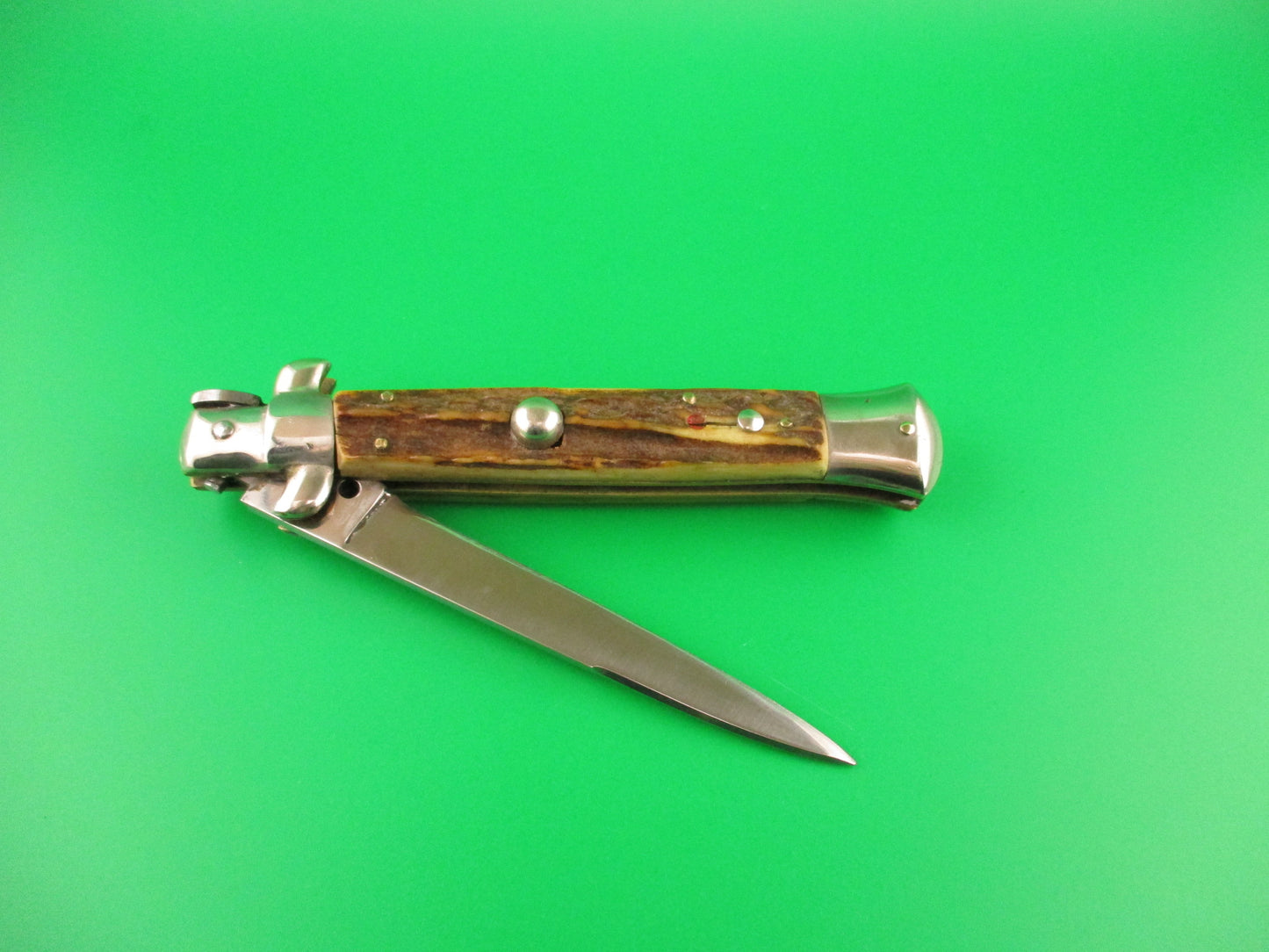 Rostfrei IMPORT 23cm Italian Transitional Stag stiletto switchblade knife