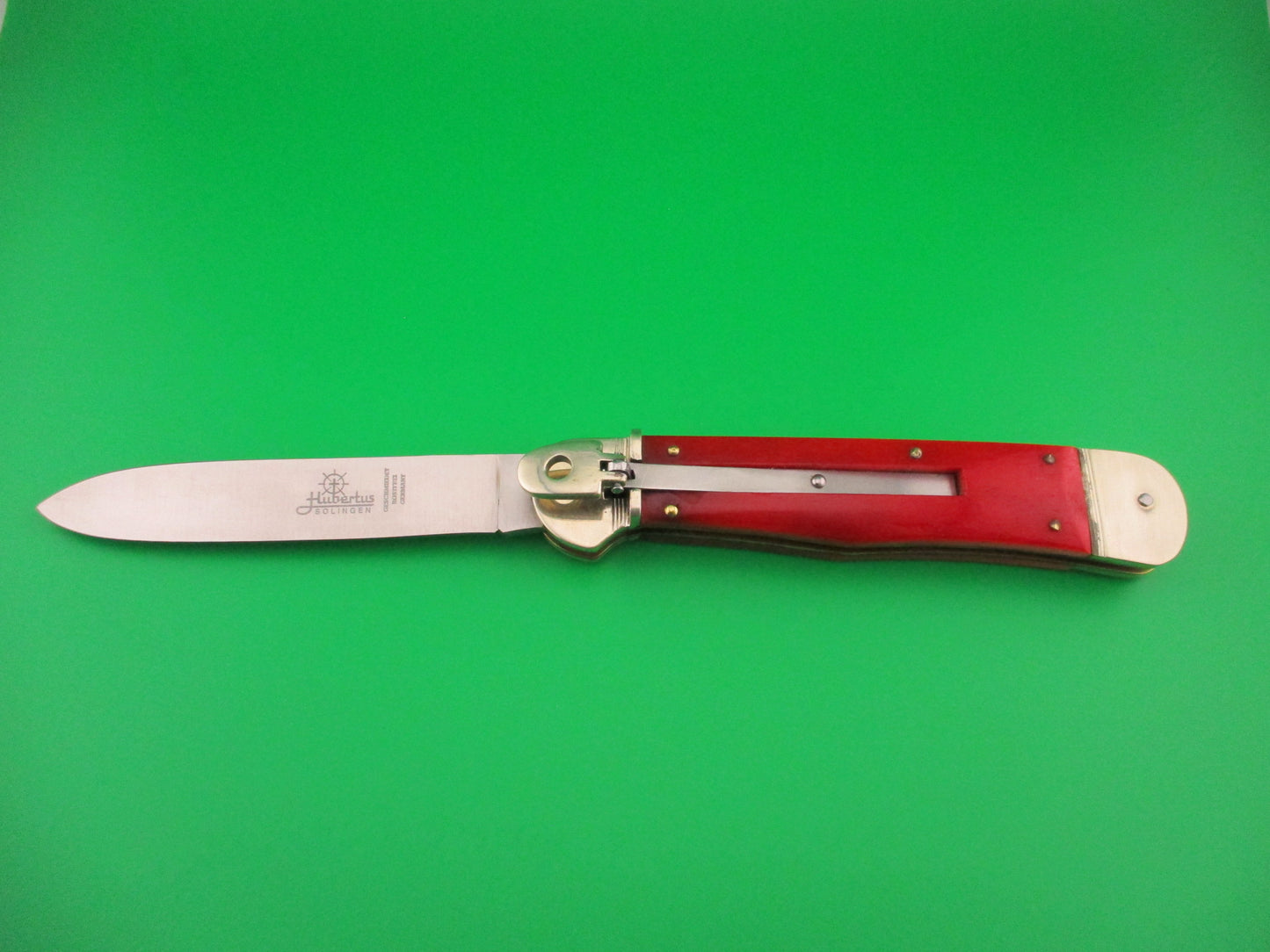 Big Red Hubertus 13cm (closed) German Lever lock Red bone Automatic knife