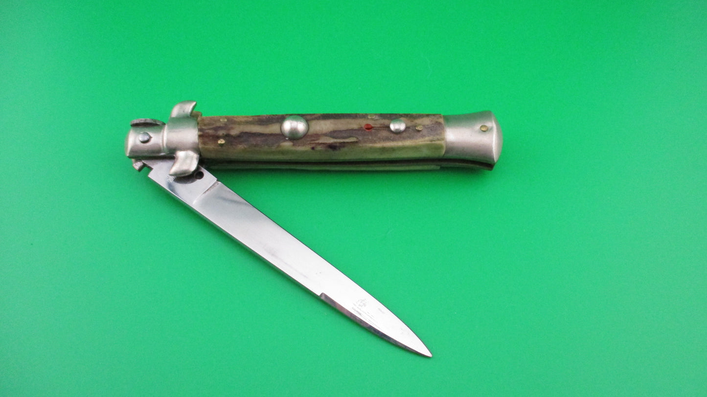 C JUL HERBERTZ IMPORT 23cm Italian Stag Transitional Swivel bolster switchblade Red Dot