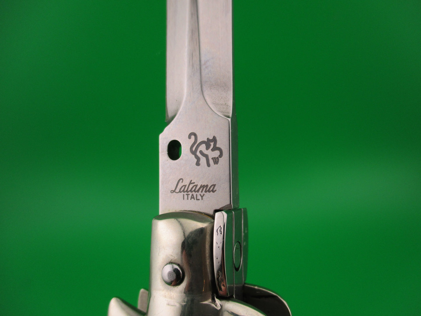 Walt's Latama Italy 28cm Italian Stiletto Brown & Tan horn Dagger blade automatic knife