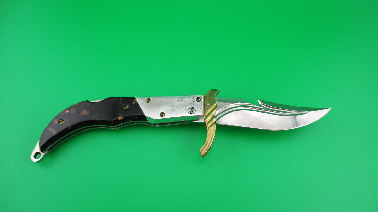 Exceptional RPK 20cm Russian Prison Knife Curved Blade Lever Swing Guard switchblade