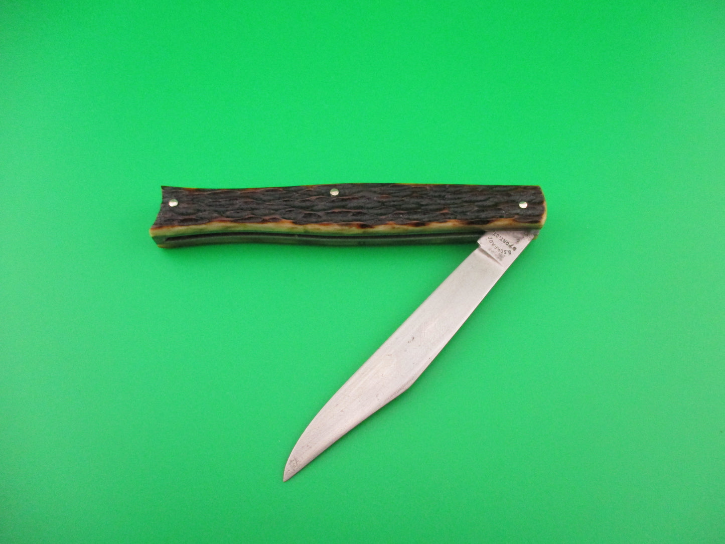 PRESTO #6000S Fishtail Jigged Bone scales Vintage switchblade knife