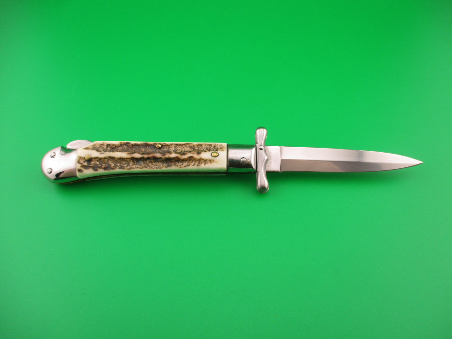 z AKC ITALY 19cm Italian MEDICI Stag Swing Guard Dagger Red Dot automatic knife