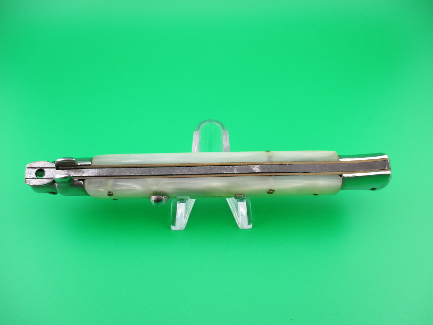 INOX (diamond) 28cm Italian Stiletto Pearlex automatic knife