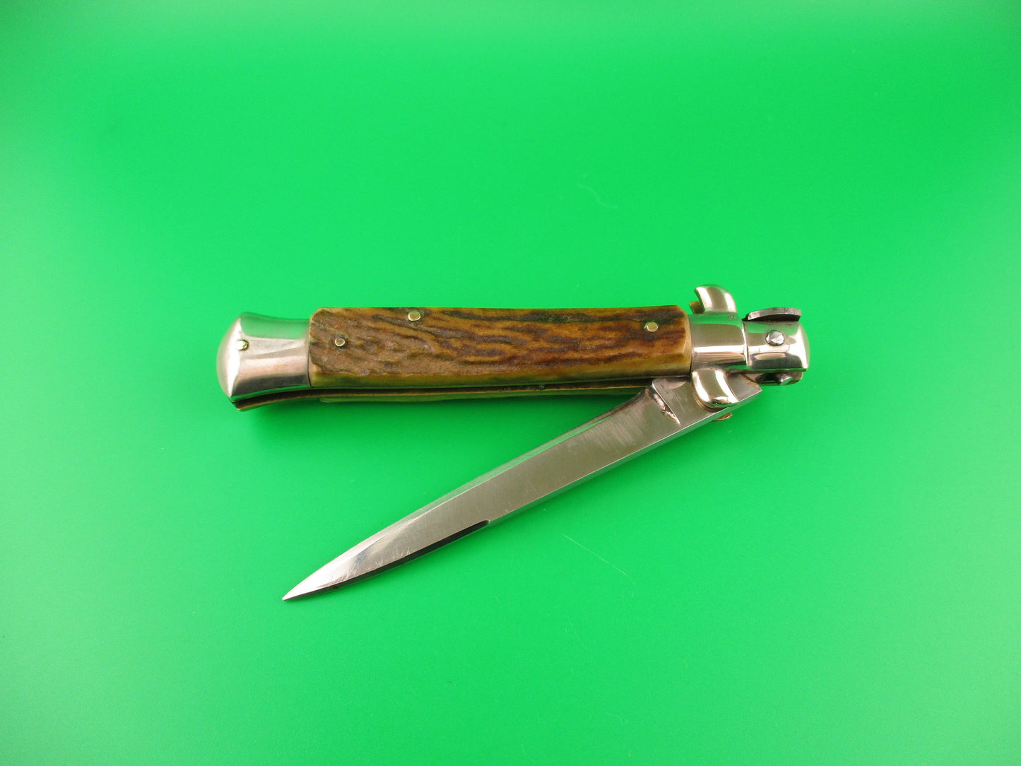 Rostfrei IMPORT 23cm Italian Transitional Stag stiletto switchblade knife