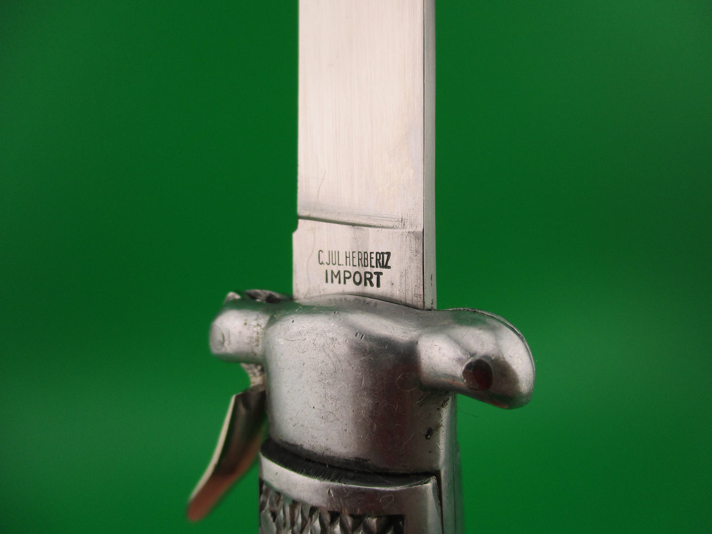 C JUL HERBERTZ IMPORT 21cm Italian Trapdoor OTF 1960s Vintage Aluminum automatic knife