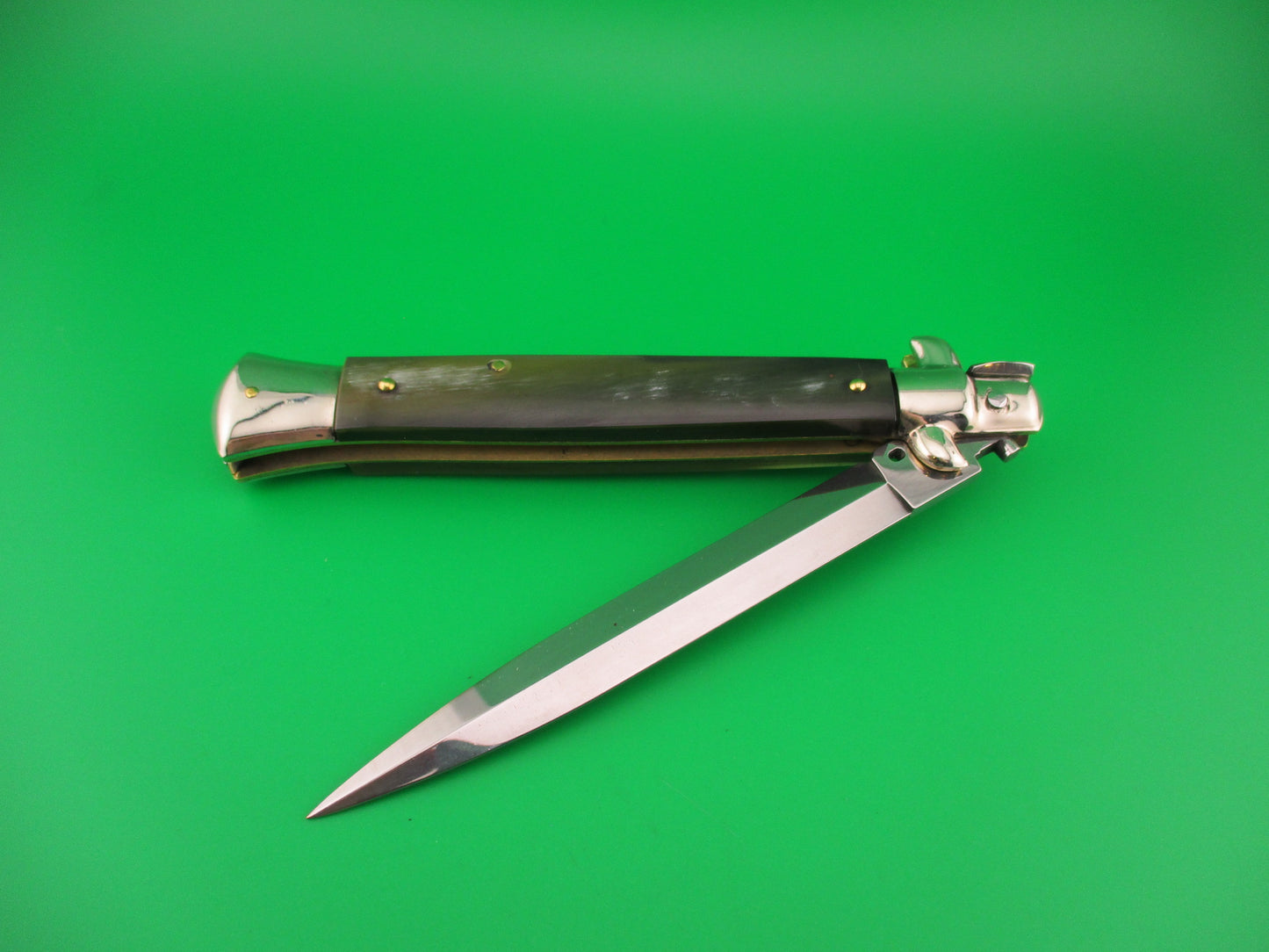 FRANK B ITALY 28cm Italian Picklock Stiletto Dagger Horn Red dot automatic knife