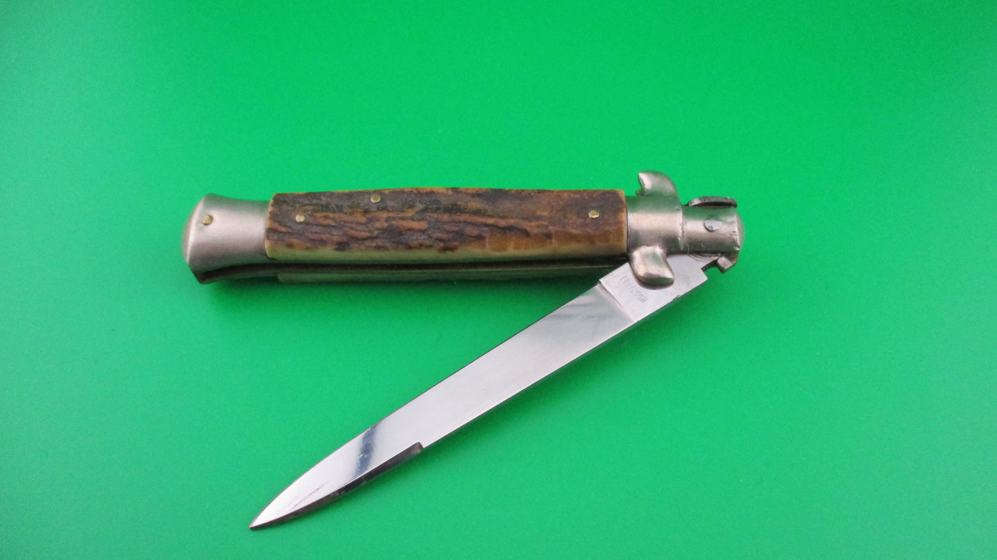 C JUL HERBERTZ IMPORT 23cm Italian Stag Transitional Swivel bolster switchblade Red Dot