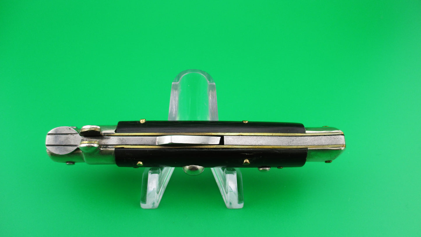 PATENT 18cm Italian Humpback Dark horn automatic knife