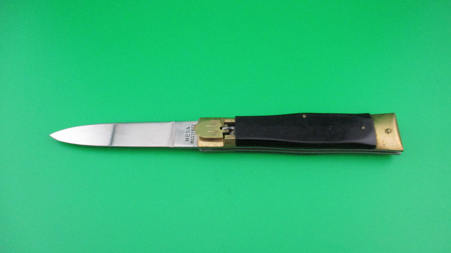 MESA ROSTFREI 19cm Lever release Black & Brass automatic knife