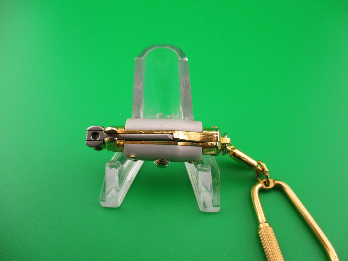 INOX ITALY 7cm Italian Mini Picklock Gold 3 pin vintage automatic knife keychain