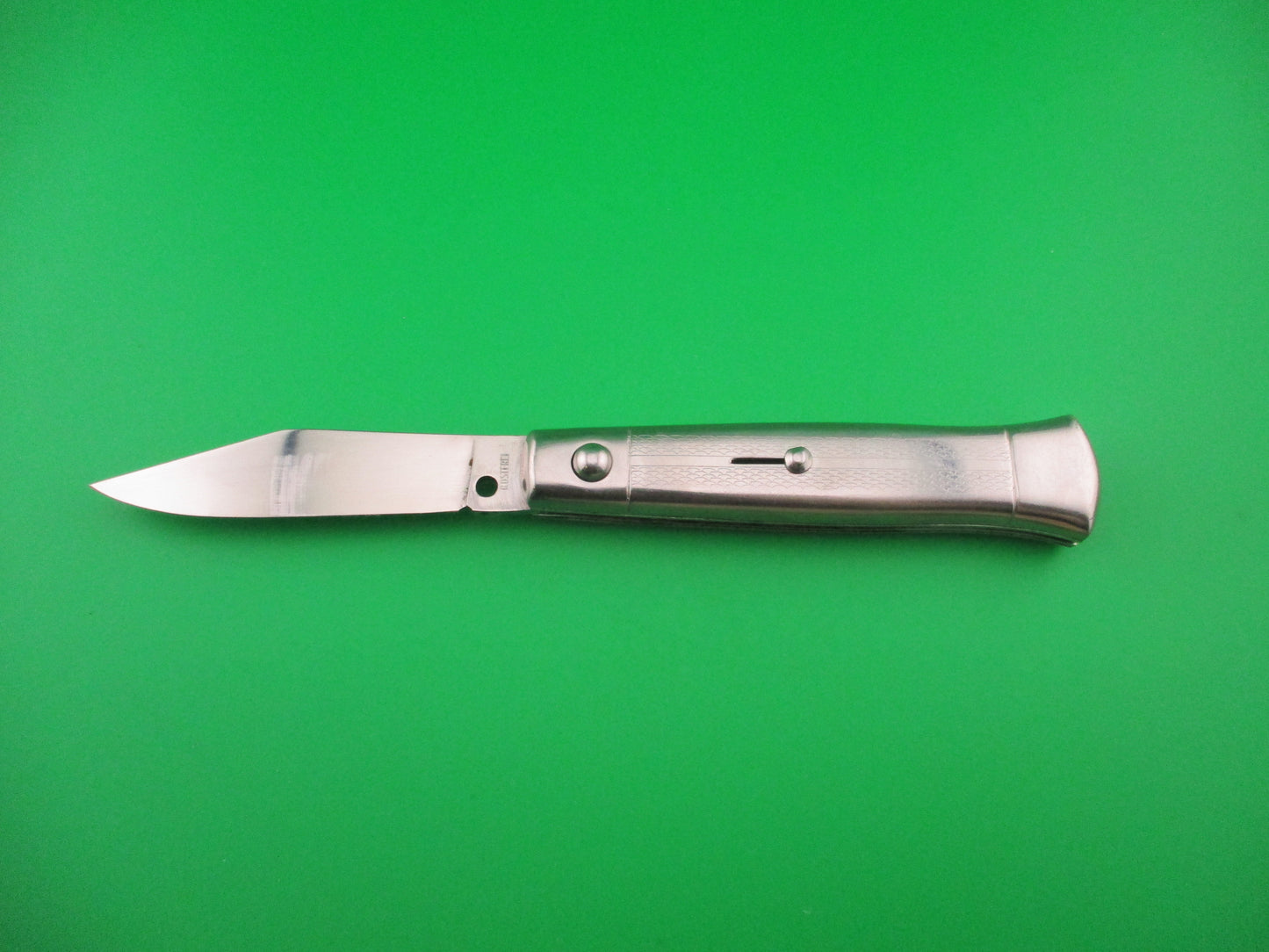 ROSTFREI 20cm Italian Metal handle fishtail clip blade switchblade knife