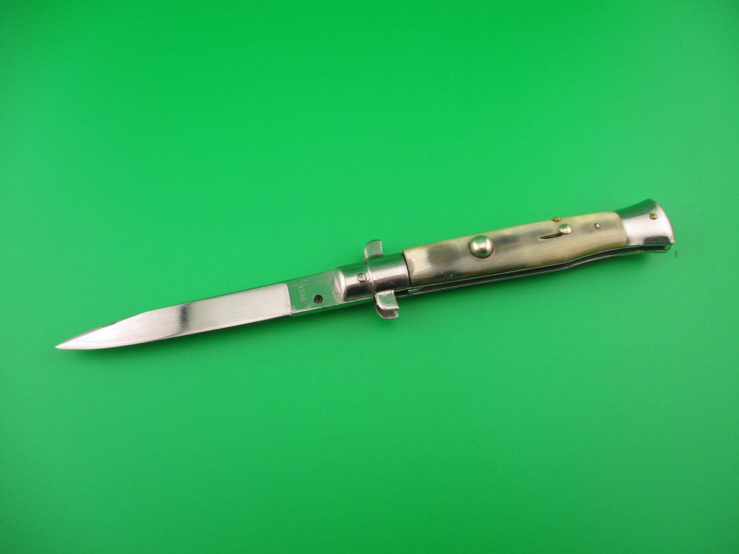 INOX 20cm Italian BOBC 1960s Wasp body Sparrow wing horn Vintage automatic knife