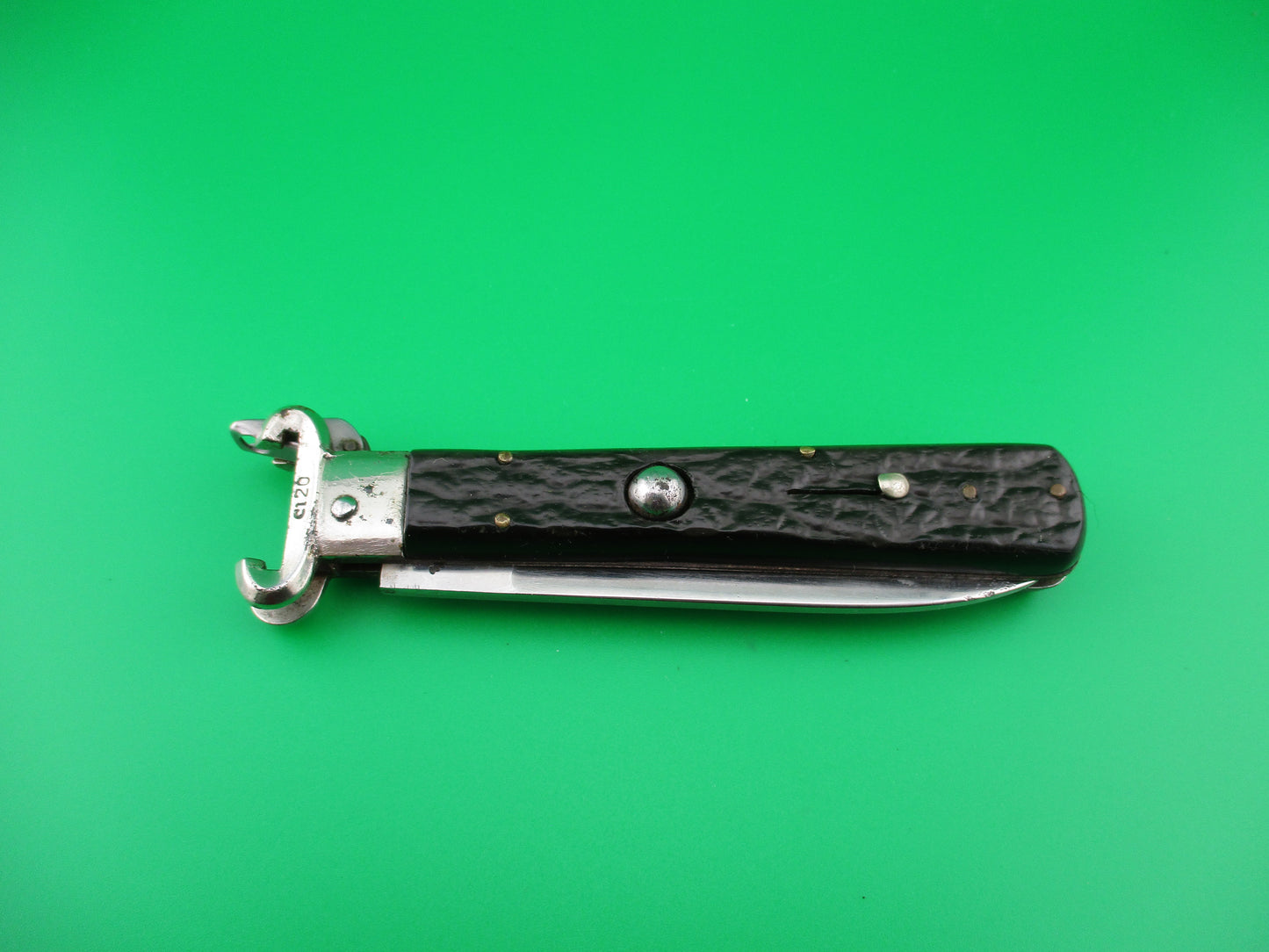 z MASERIN & DE NARDO INOX MANIAGO 21cm Italian Shell Puller Fulcrum Black switchblade