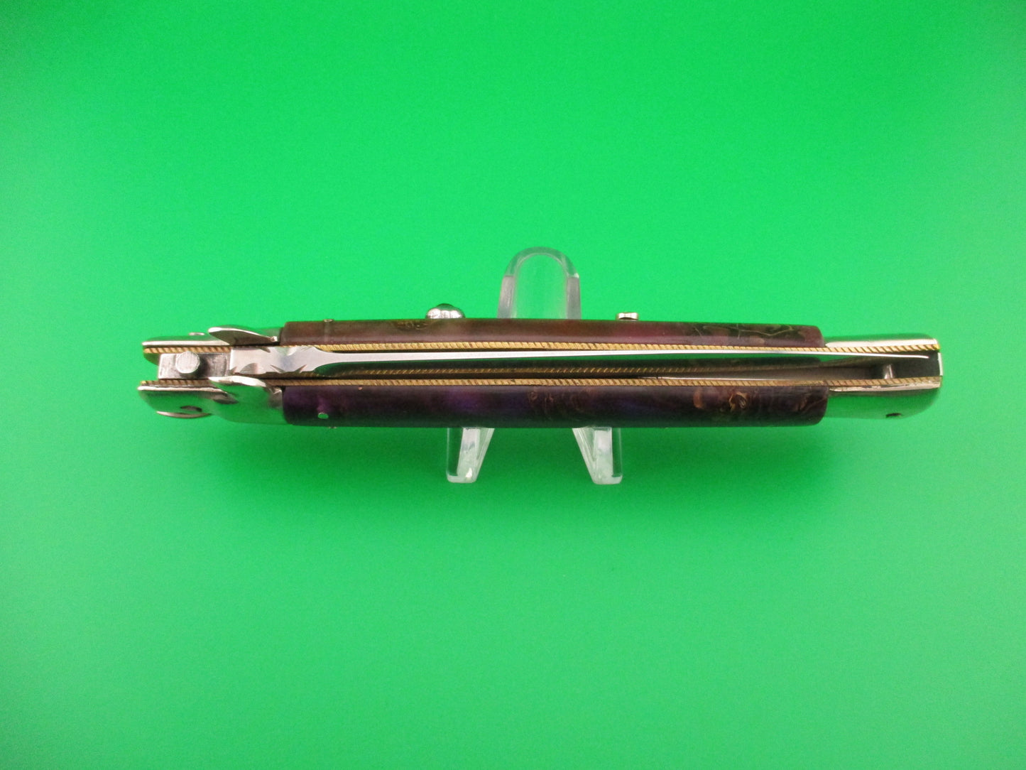 Walt's Latama 28cm Italian Classic customized by Tank Fisher Red & Purple automatic knife