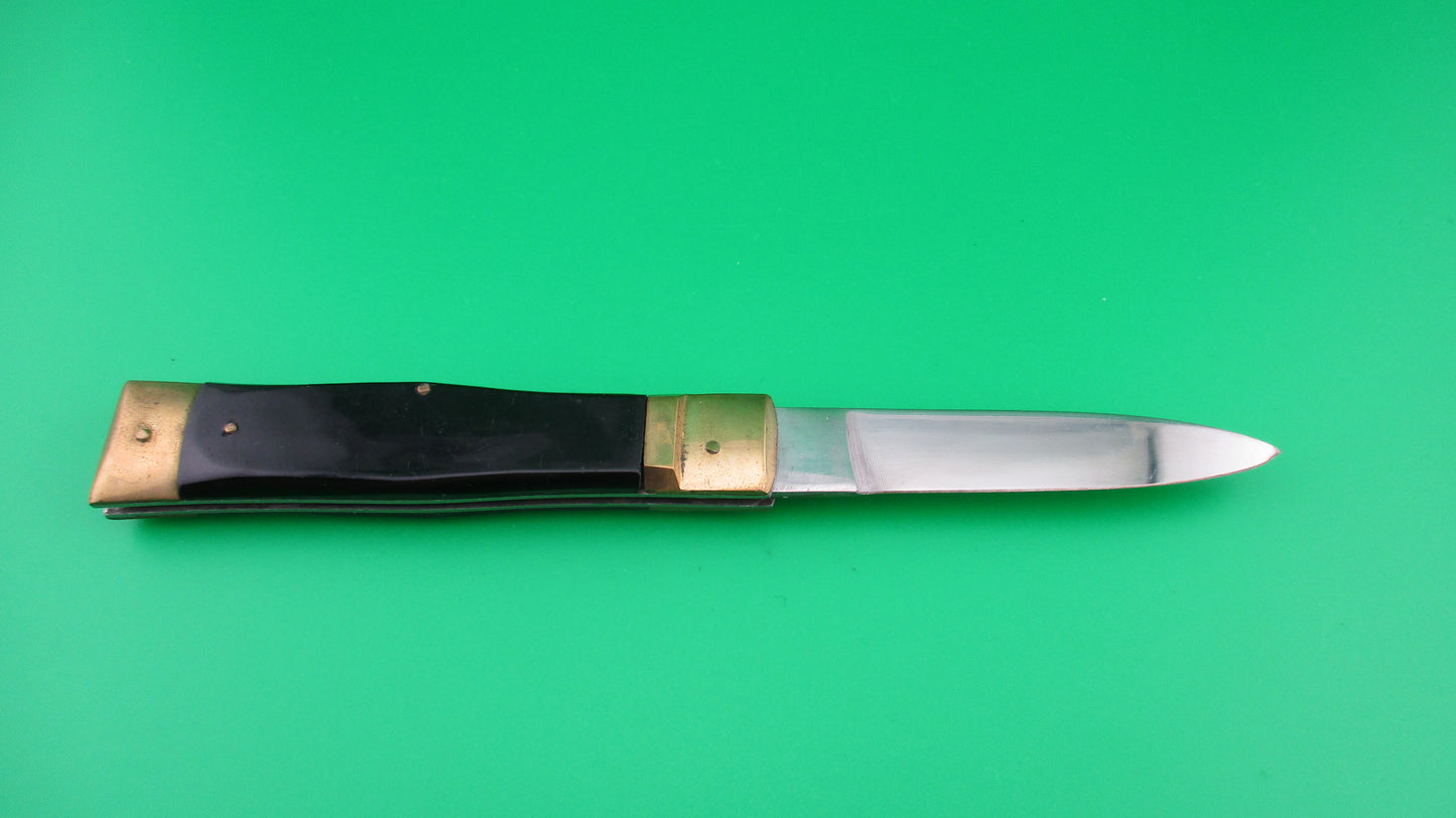 MESA ROSTFREI 19cm Lever release Black & Brass automatic knife