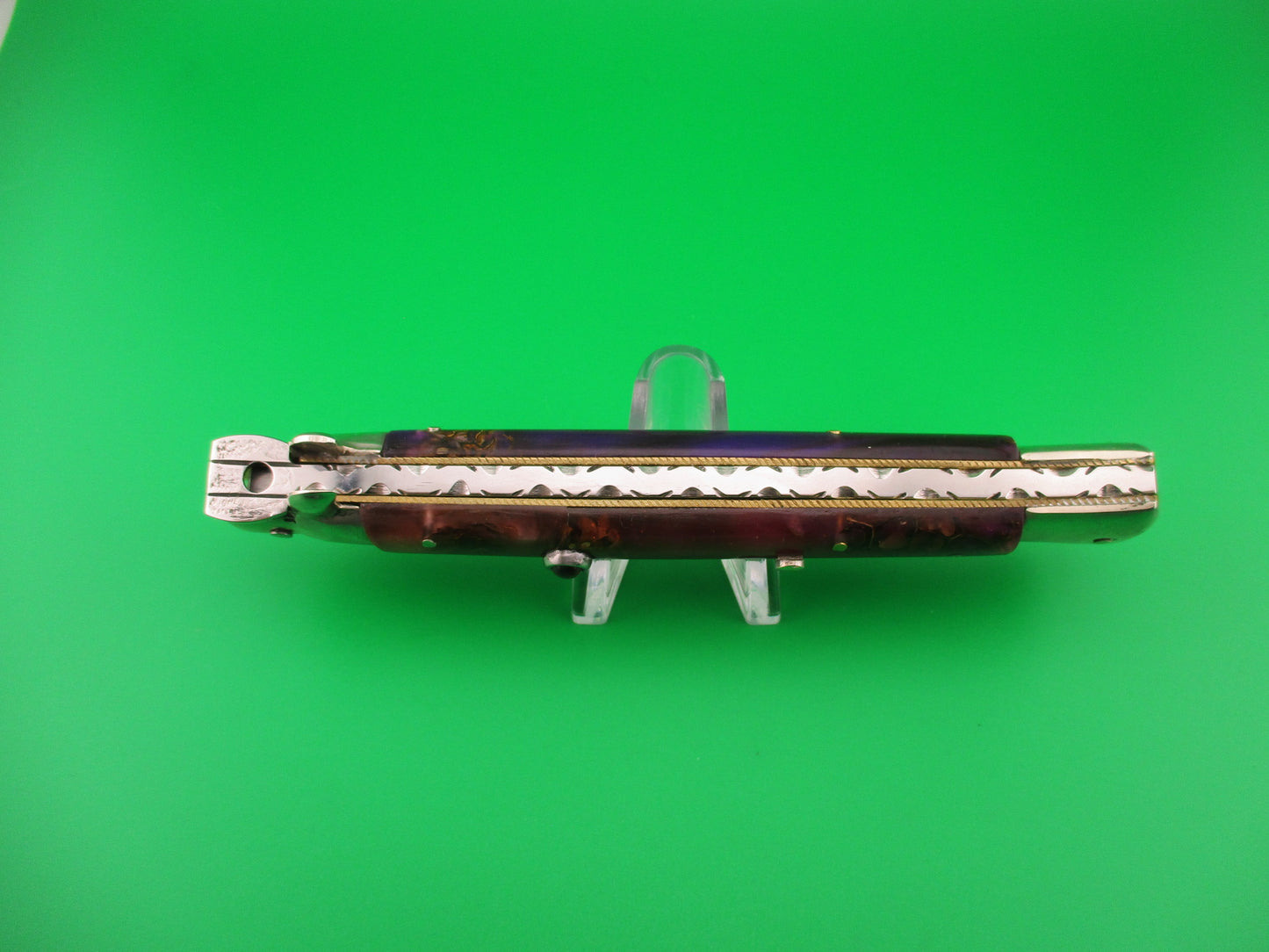 Walt's Latama 28cm Italian Classic customized by Tank Fisher Red & Purple automatic knife
