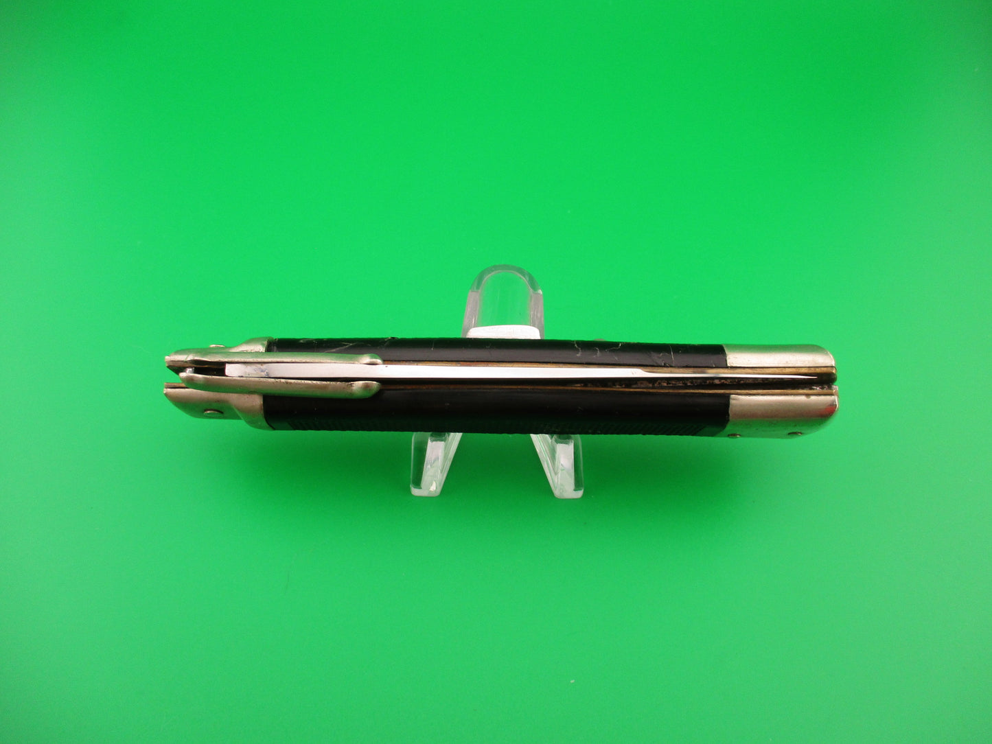 z BEGON INOX MODELE DEPOSE 24cm French Swing Guard Black checkered automatic knife