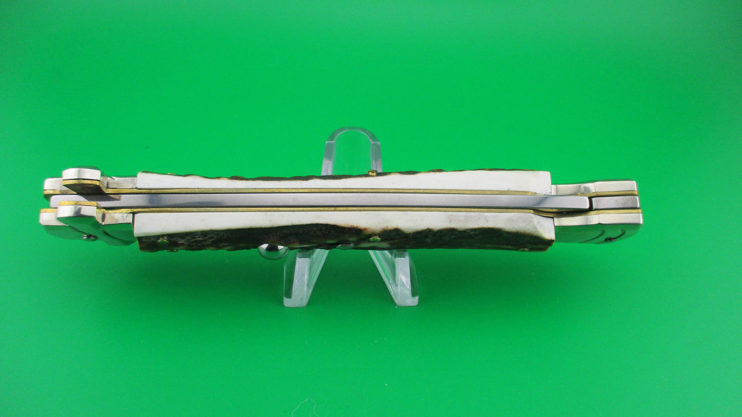 z AGA CAMPOLIN 28cm Italian Maltese Stag crossguard automatic knife