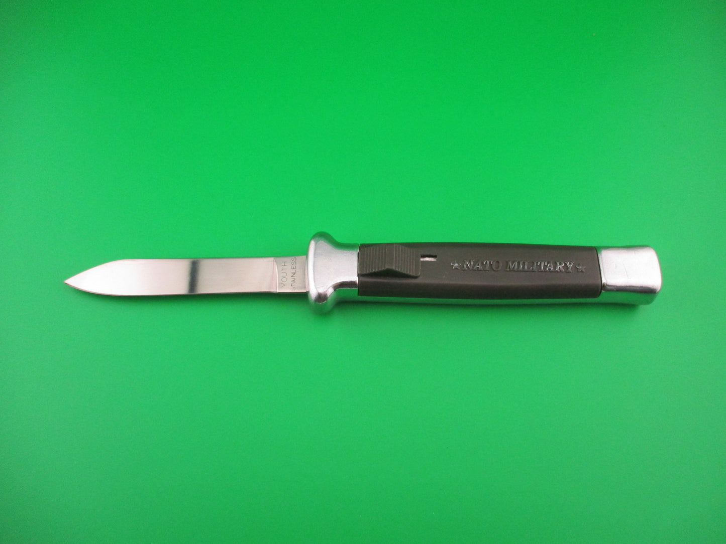 YOUTH STAINLESS 21cm Green OTF DA Vintage NATO MILITARY 1990s Chef's hat automatic