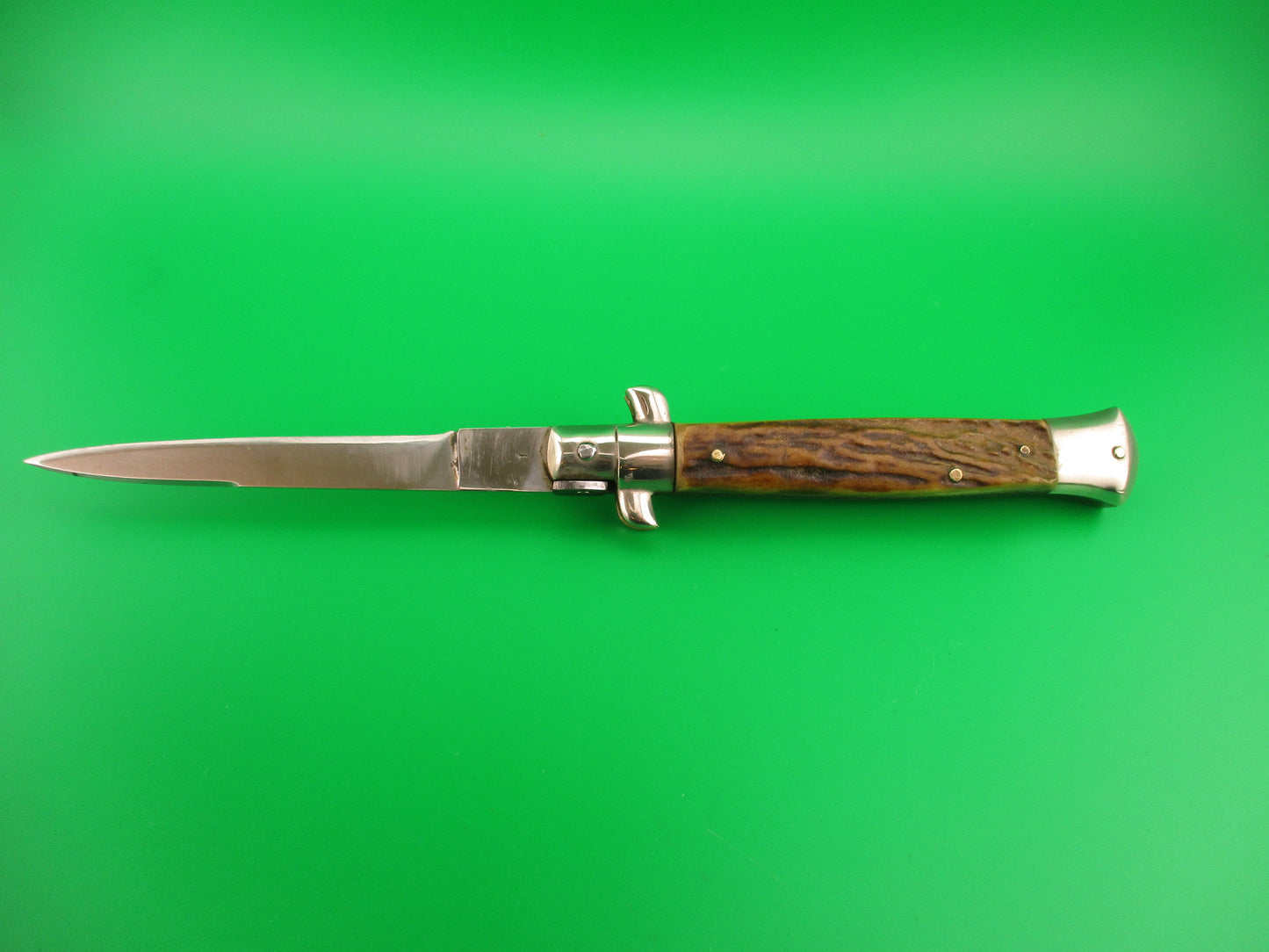 Rostfrei IMPORT 23cm Italian Transitional Stag stiletto switchblade knife