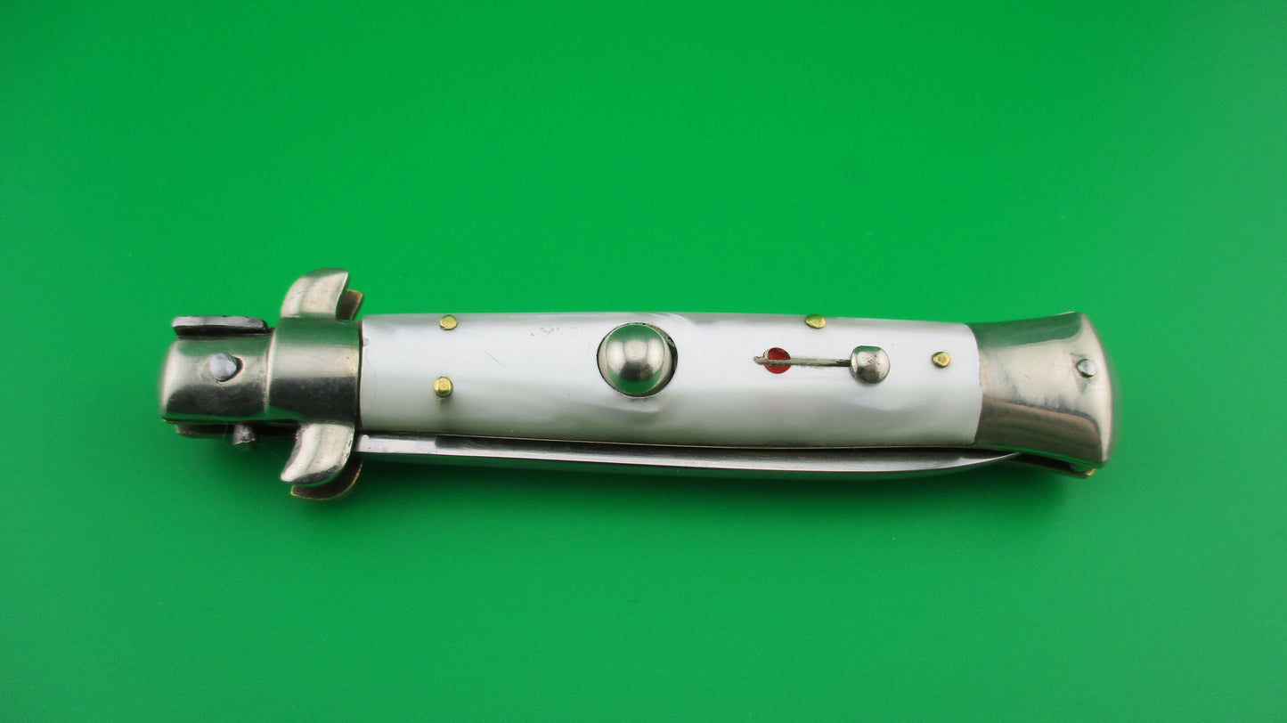 C JUL HERBERTZ ROSTFREI 20cm Italian Transitional Pearlex Stiletto switchblade Red Dot