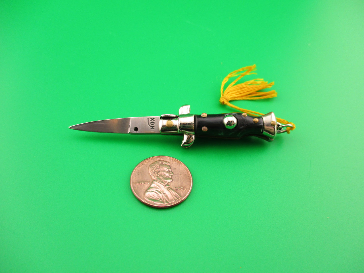 INOX 7cm Italian Tiny Picklock keychain vintage 1970s automatic knife