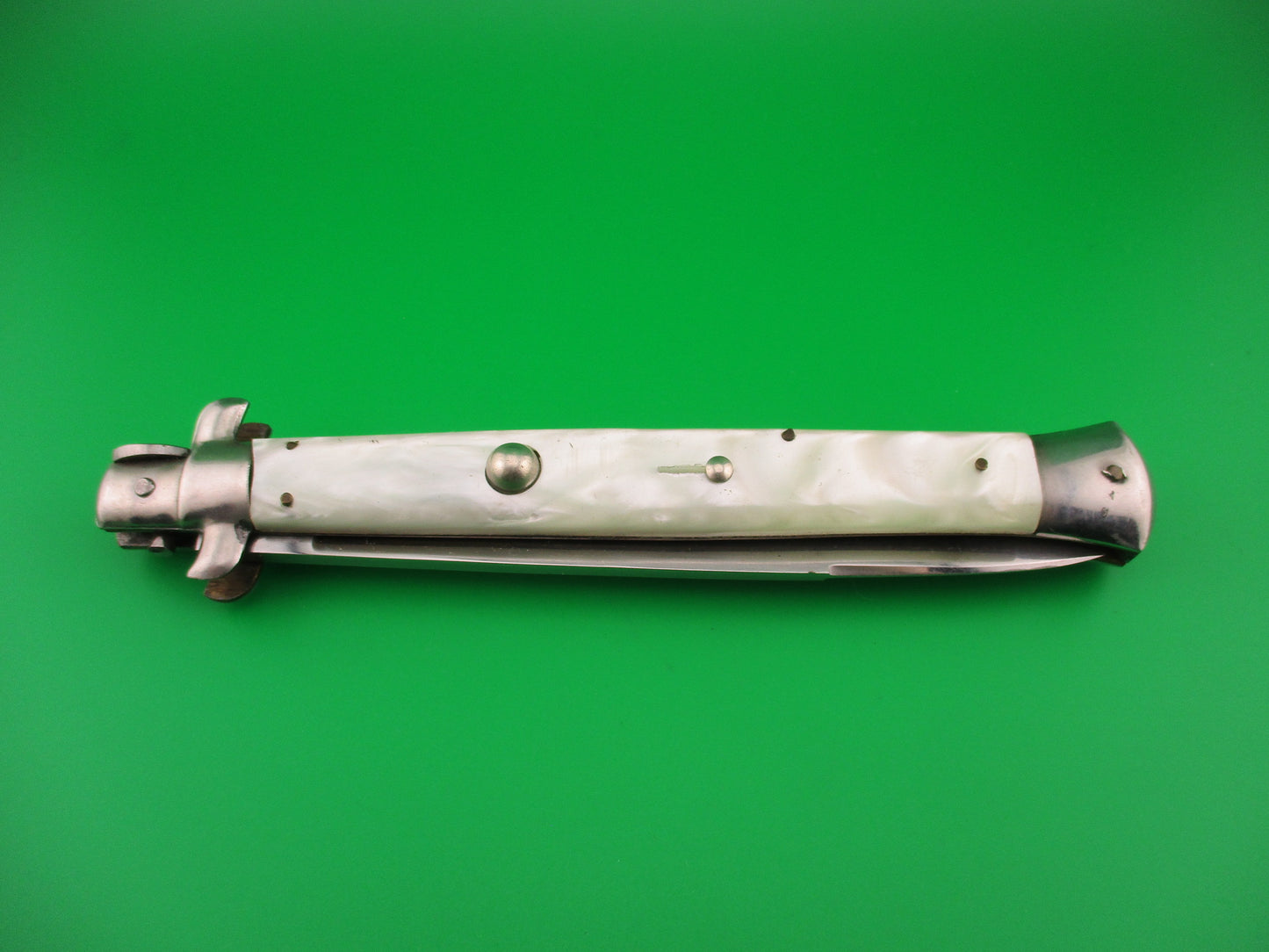 INOX 33cm Italian Transitional Stiletto Pearlex vintage automatic knife