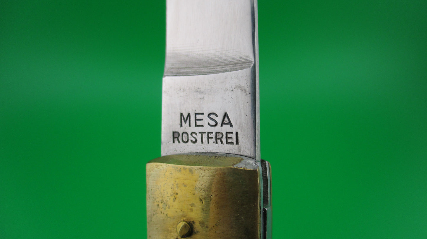 MESA ROSTFREI 19cm Lever release Black & Brass automatic knife