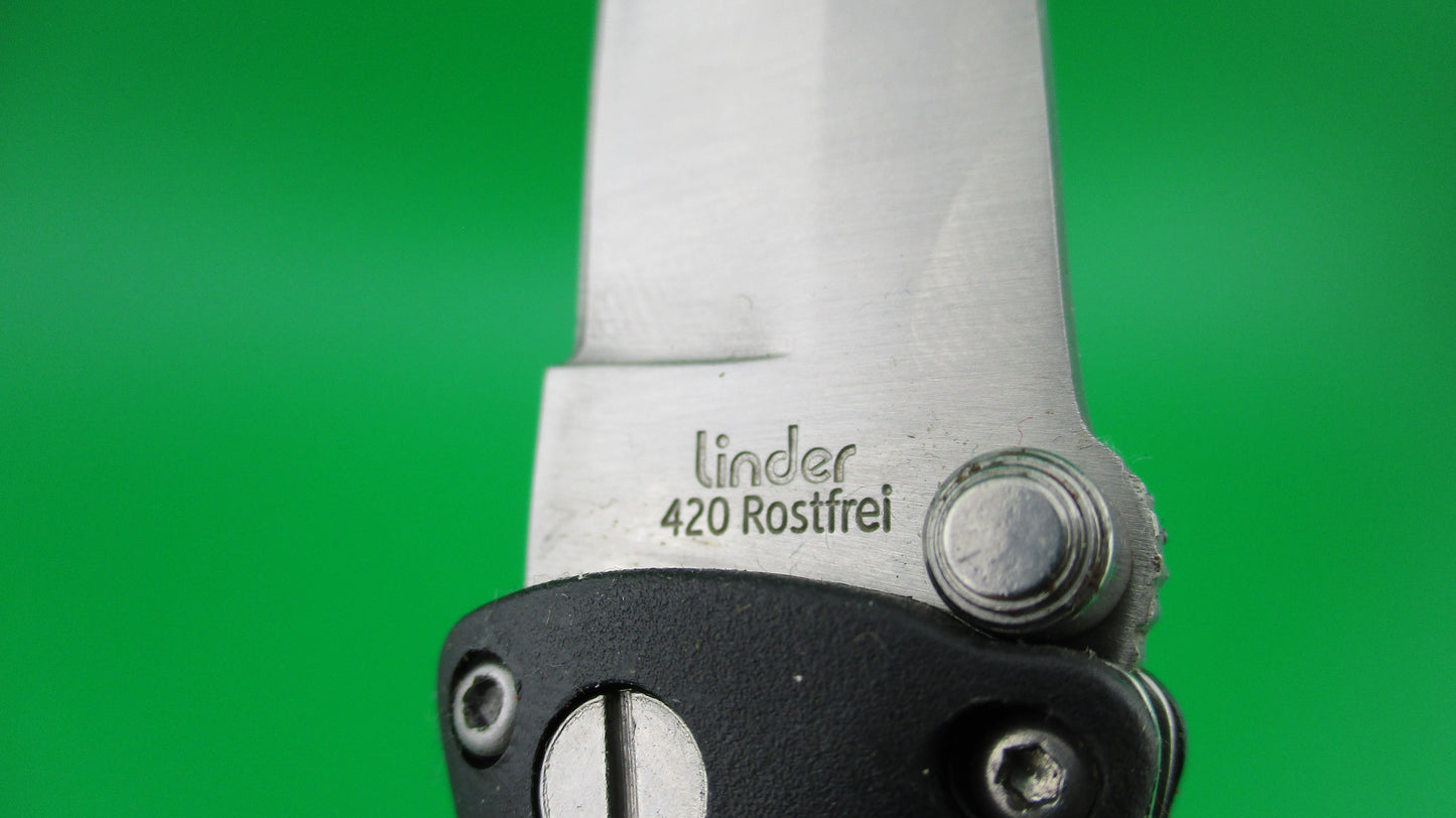 Linder 420 Rostfrei 20cm German Hidden release DA automatic knife #306519