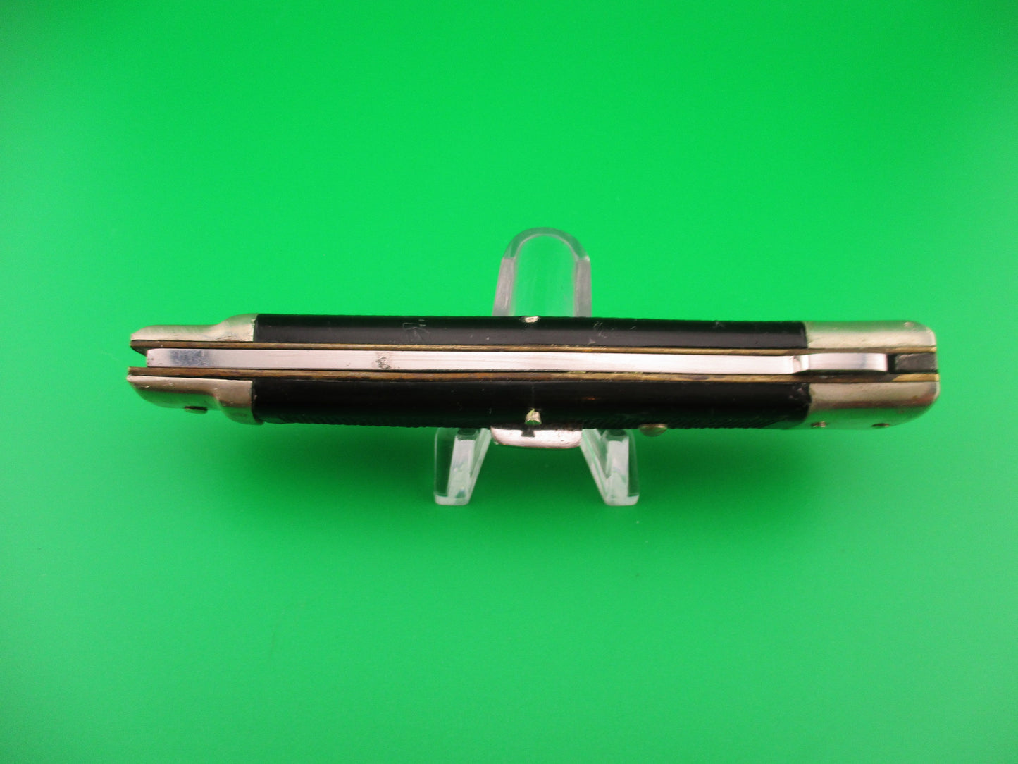 z BEGON INOX MODELE DEPOSE 24cm French Swing Guard Black checkered automatic knife