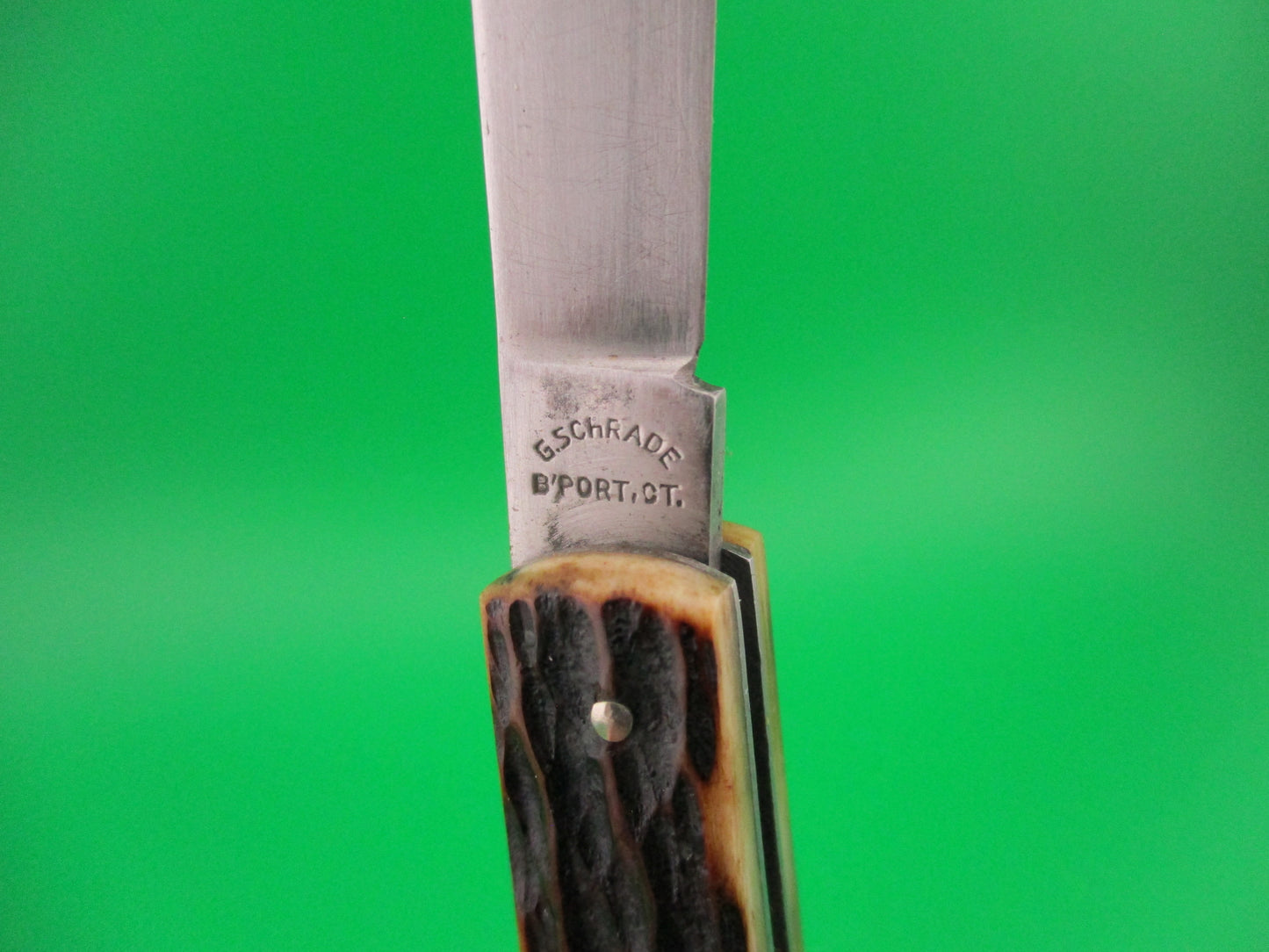 PRESTO #6000S Fishtail Jigged Bone scales Vintage switchblade knife