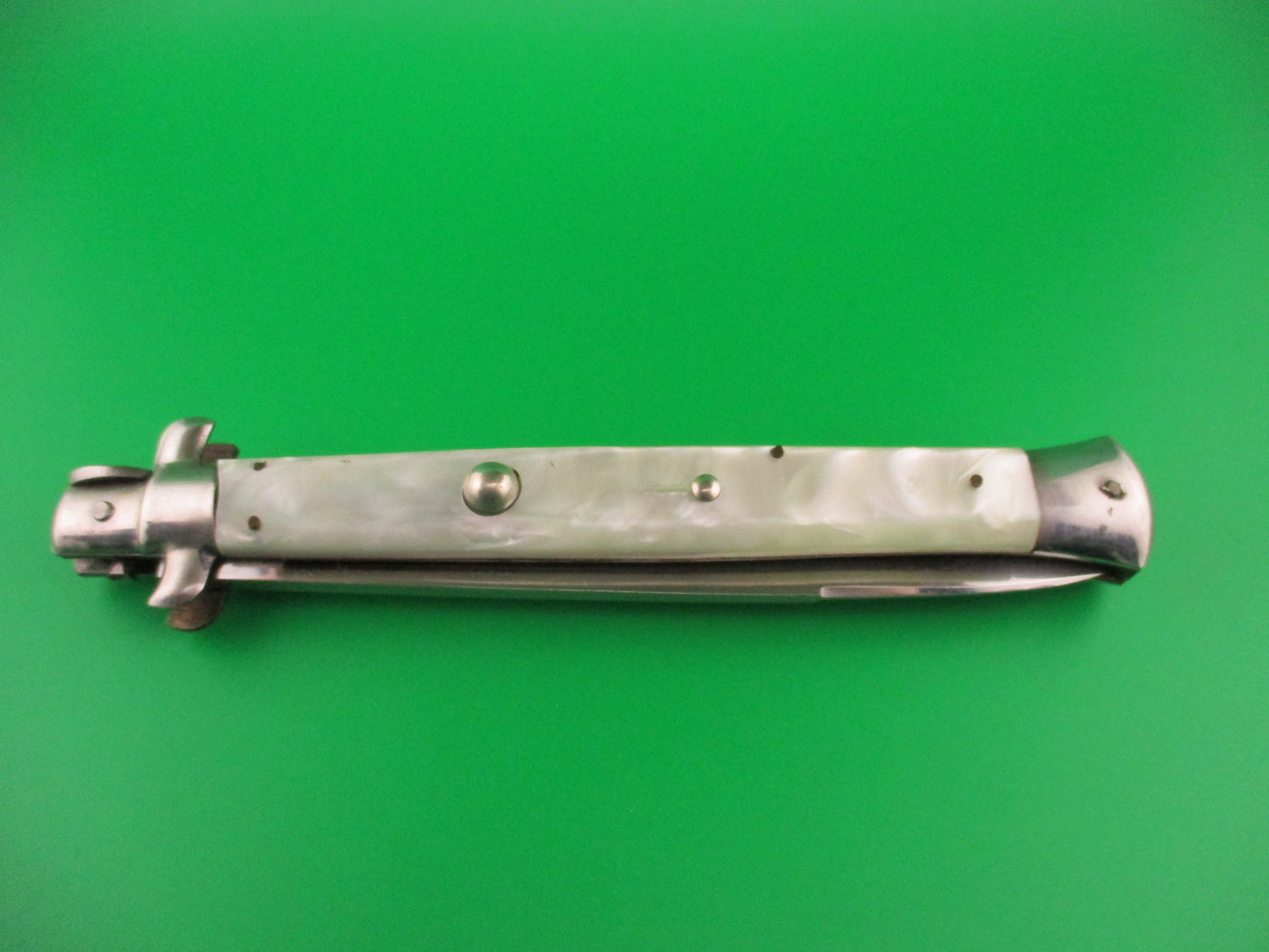 INOX 33cm Italian Transitional Stiletto Pearlex vintage automatic knife