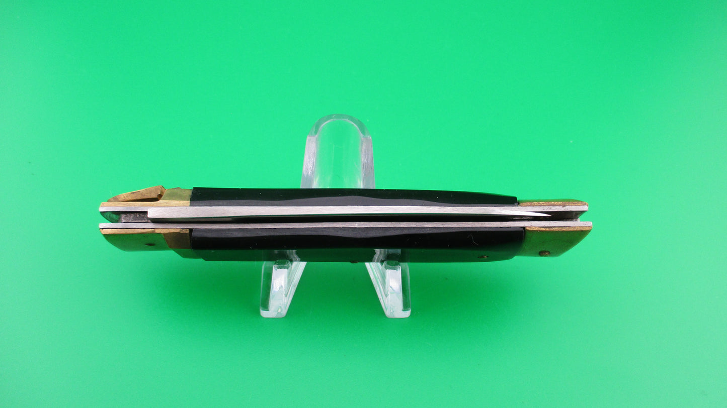 MESA ROSTFREI 19cm Lever release Black & Brass automatic knife