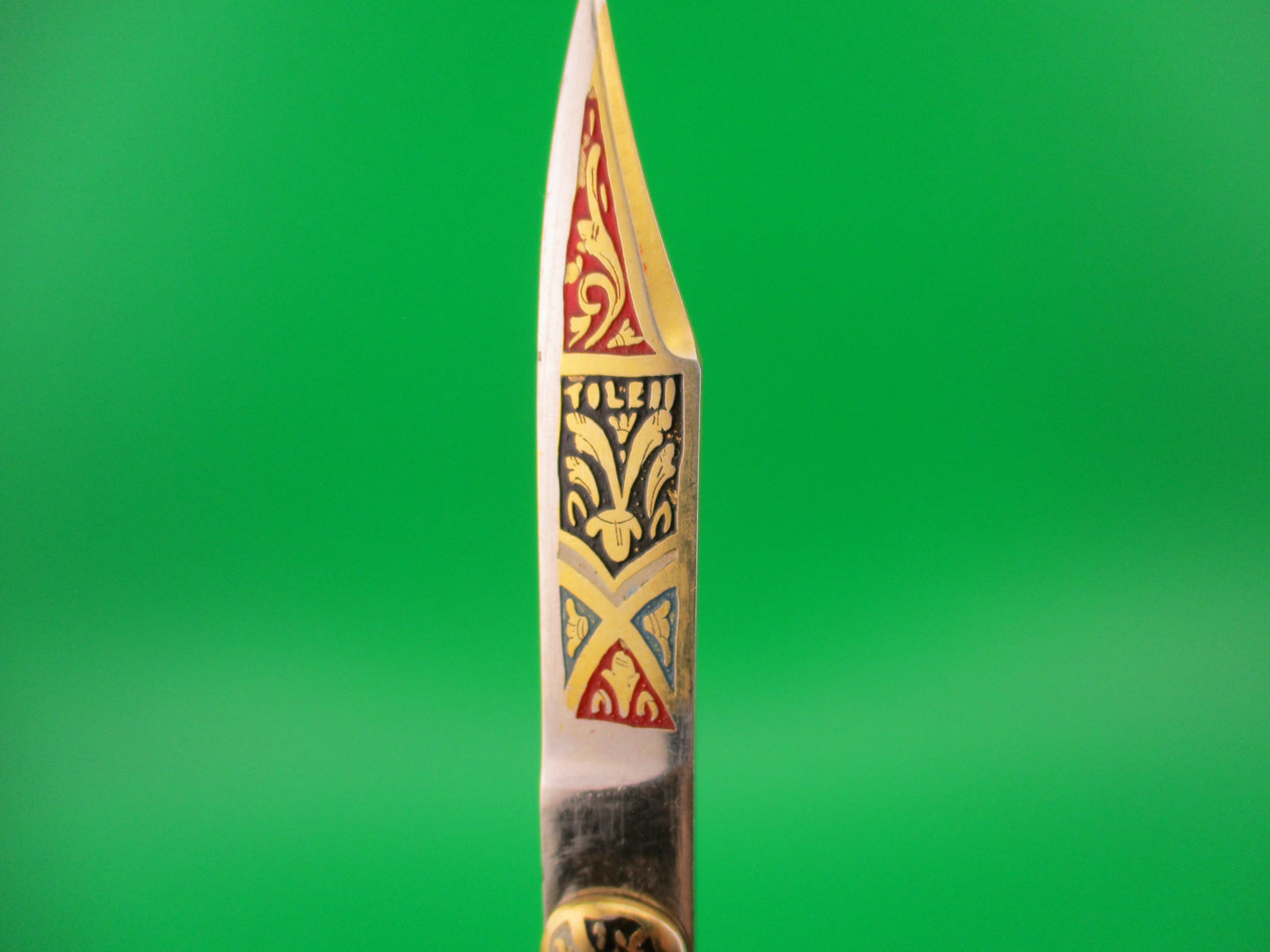 Toledo 16cm Spanish Lever Vintage Pearlex Gold Tourist Souvenir automatic knife