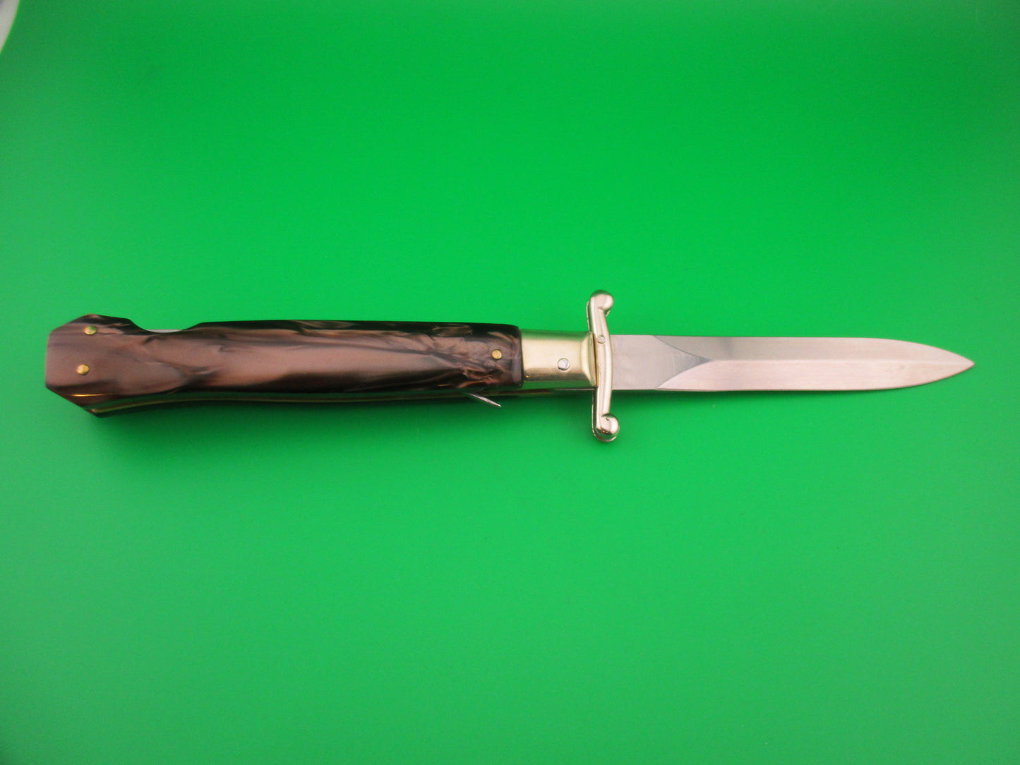 AGA CAMPOLIN MANIAGO ITALY 23cm Italian Swing Guard Dagger w Skull automatic
