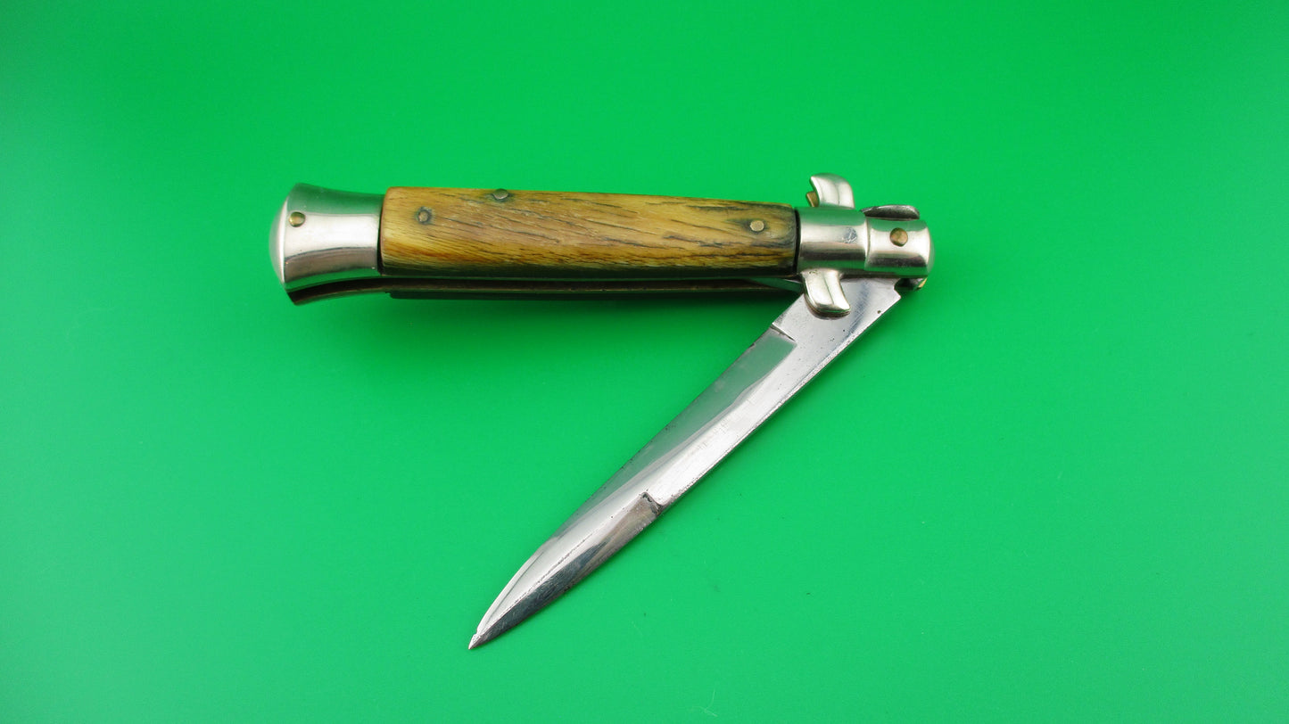 z CORICAMA 20cm Italian Picklock Horn Red Dot safety switchblade knife