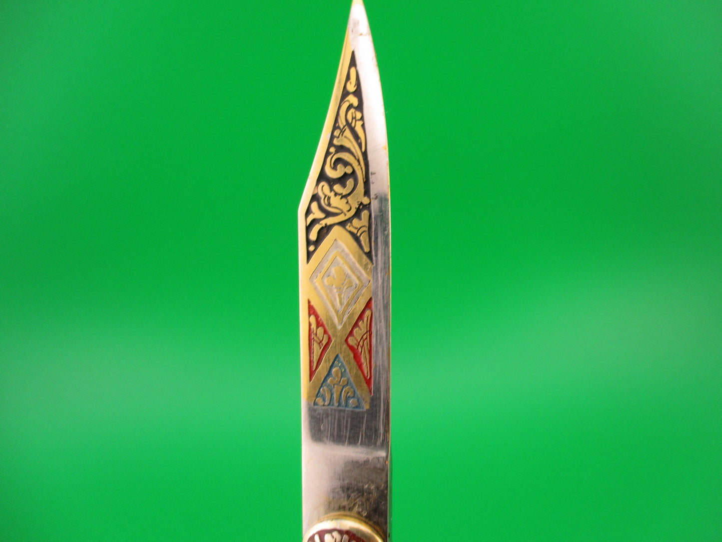 Toledo 16cm Spanish Lever Vintage Pearlex Gold Tourist Souvenir automatic knife