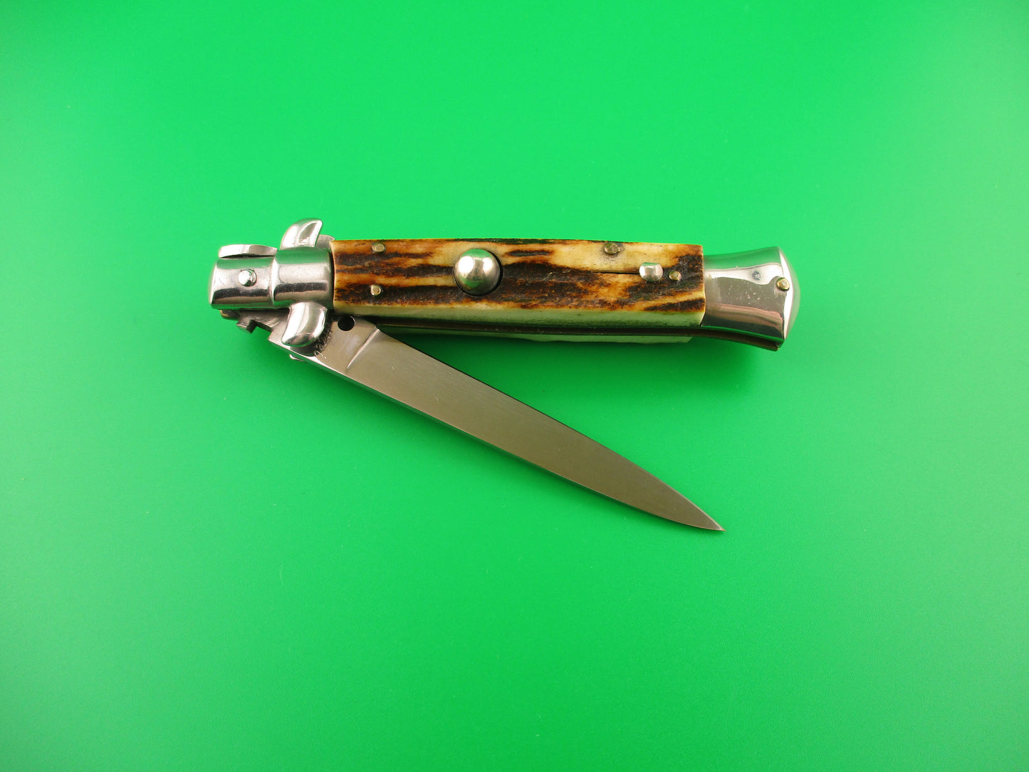 Rostfrei (slant) 20cm Italian Stiletto Stag ROSA ULIANA PRIMO automatic knife