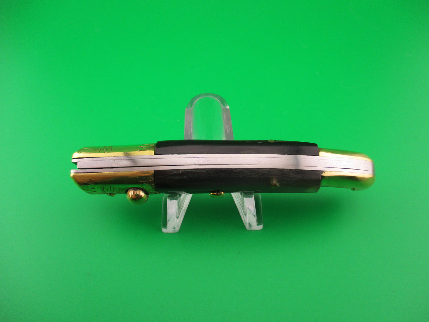 Jndiana PATENT 18cm Bo/Bc Pattada Italian Birds head dark horn switchblade knife