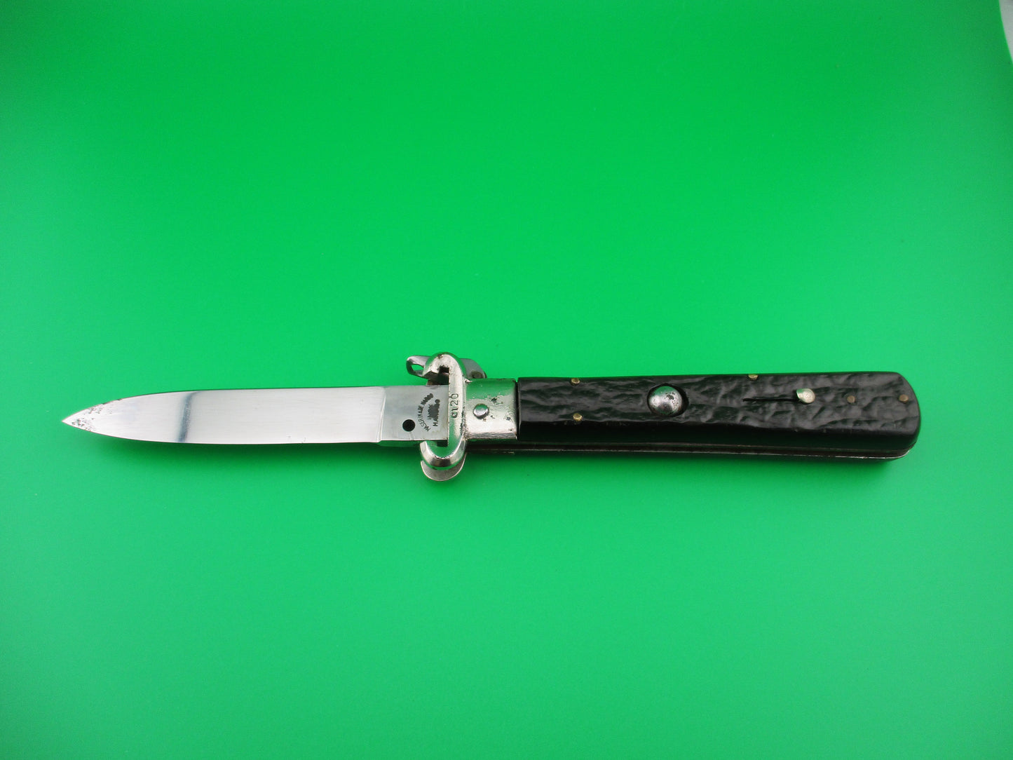 z MASERIN & DE NARDO INOX MANIAGO 21cm Italian Shell Puller Fulcrum Black switchblade