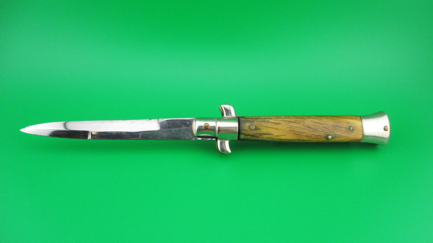 z CORICAMA 20cm Italian Picklock Horn Red Dot safety switchblade knife
