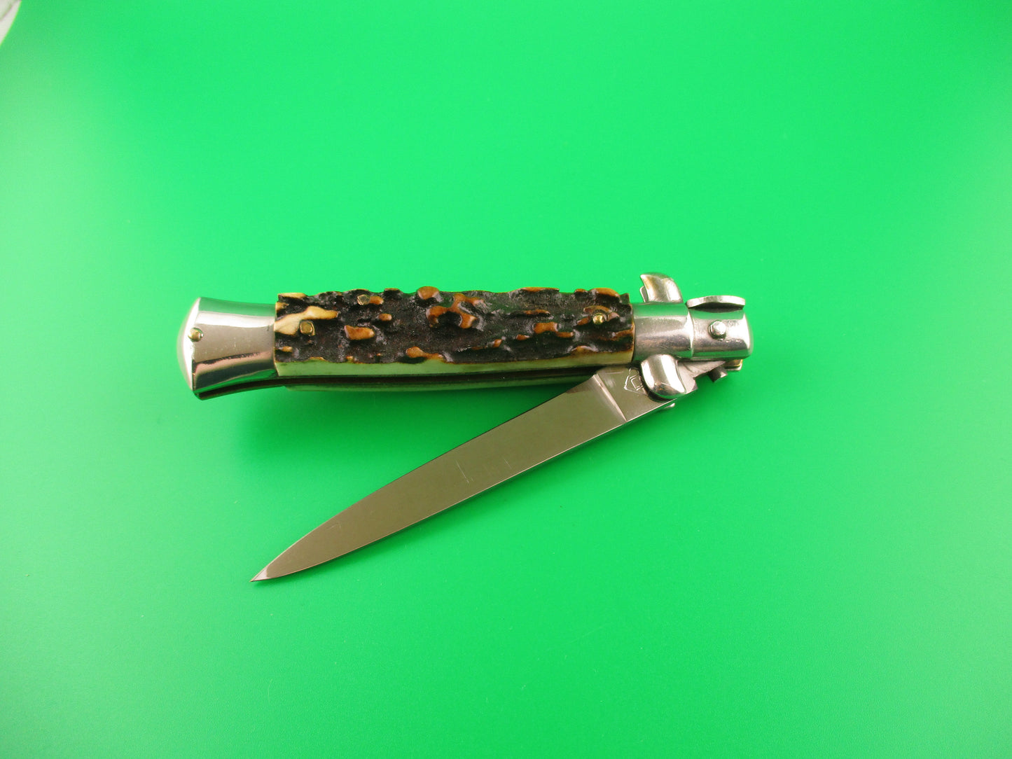 Rostfrei (slant) 20cm Italian Stiletto Stag ROSA ULIANA PRIMO automatic knife