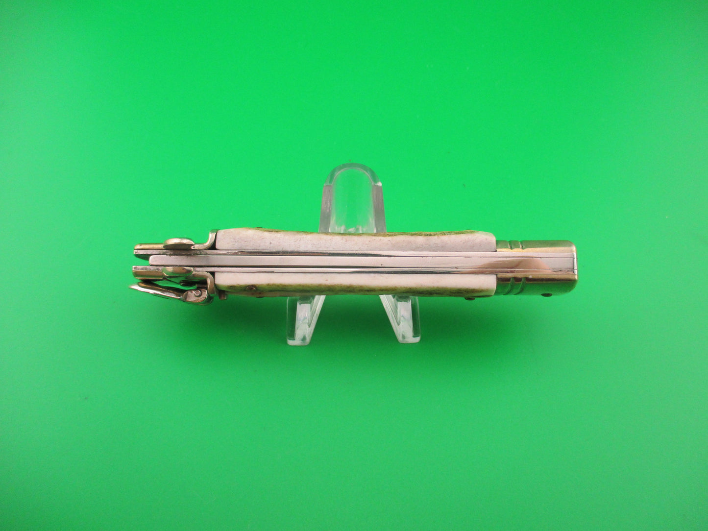 Leverletto by Bill DeShivs AKC Italy 20cm Italian Stag lever guards automatic knife