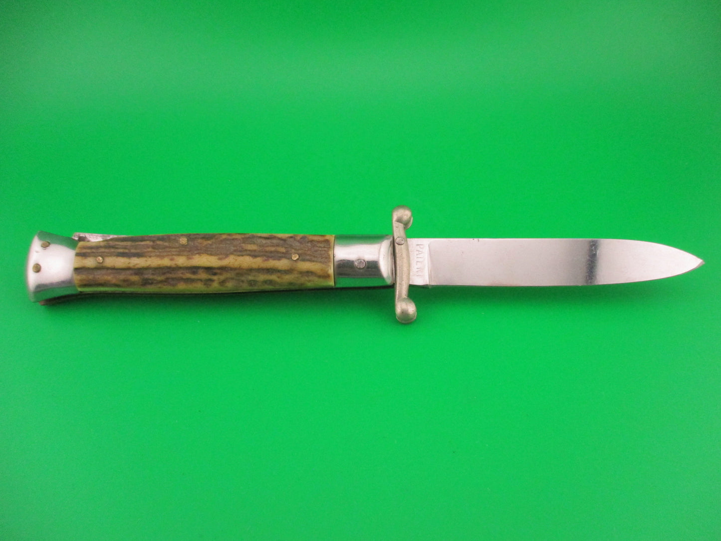 ROSTFREI (slant) 19cm Italian Swing guard Stag vintage lockback automatic knife