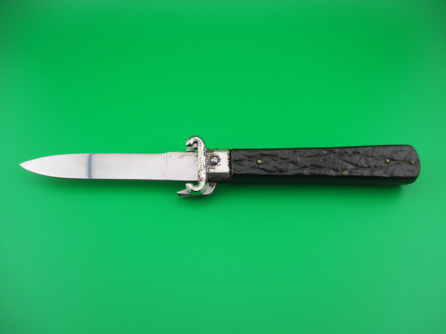 z MASERIN & DE NARDO INOX MANIAGO 21cm Italian Shell Puller Fulcrum Black switchblade