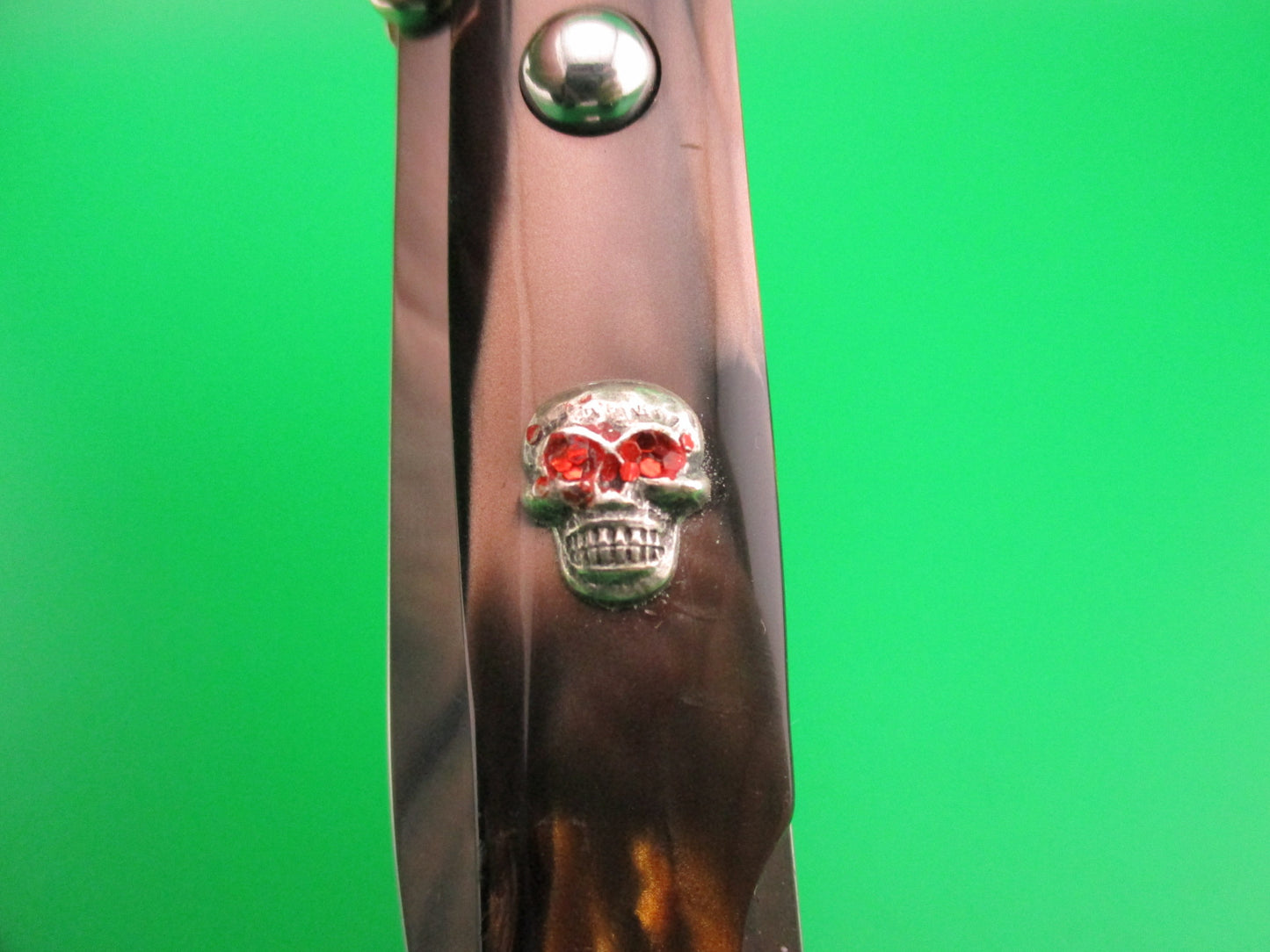 AGA CAMPOLIN MANIAGO ITALY 23cm Italian Swing Guard Dagger w Skull automatic