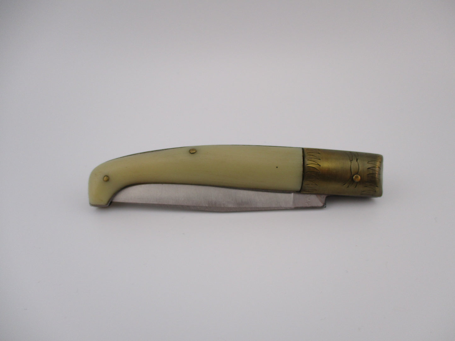 Jndiana PATENT 18cm Pattada Italian Birds head Horn brass switchblade knife