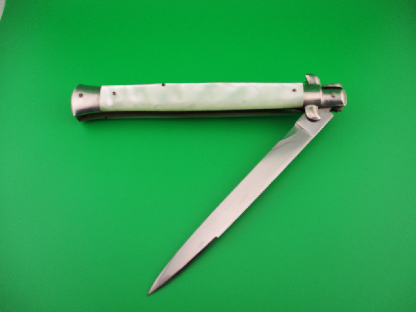 INOX 33cm Italian Transitional Stiletto Pearlex vintage automatic knife