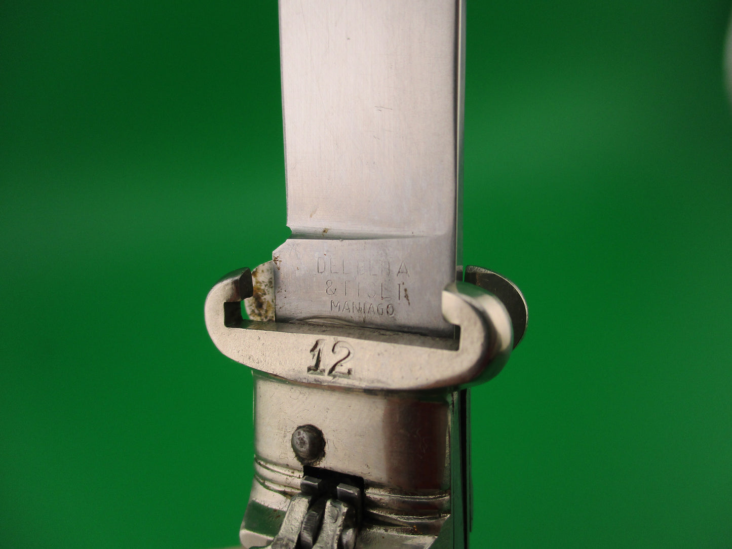 DELBENA & FIGLI MANIAGO 20cm Italian Shell Puller Lever Faux Stag automatic knife